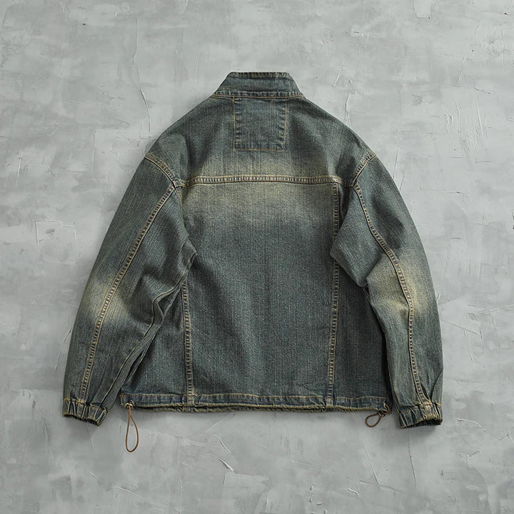Vintage Denim Pullover Jacket