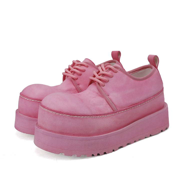 Elegant Lace-Up Thick Soled Shoes
