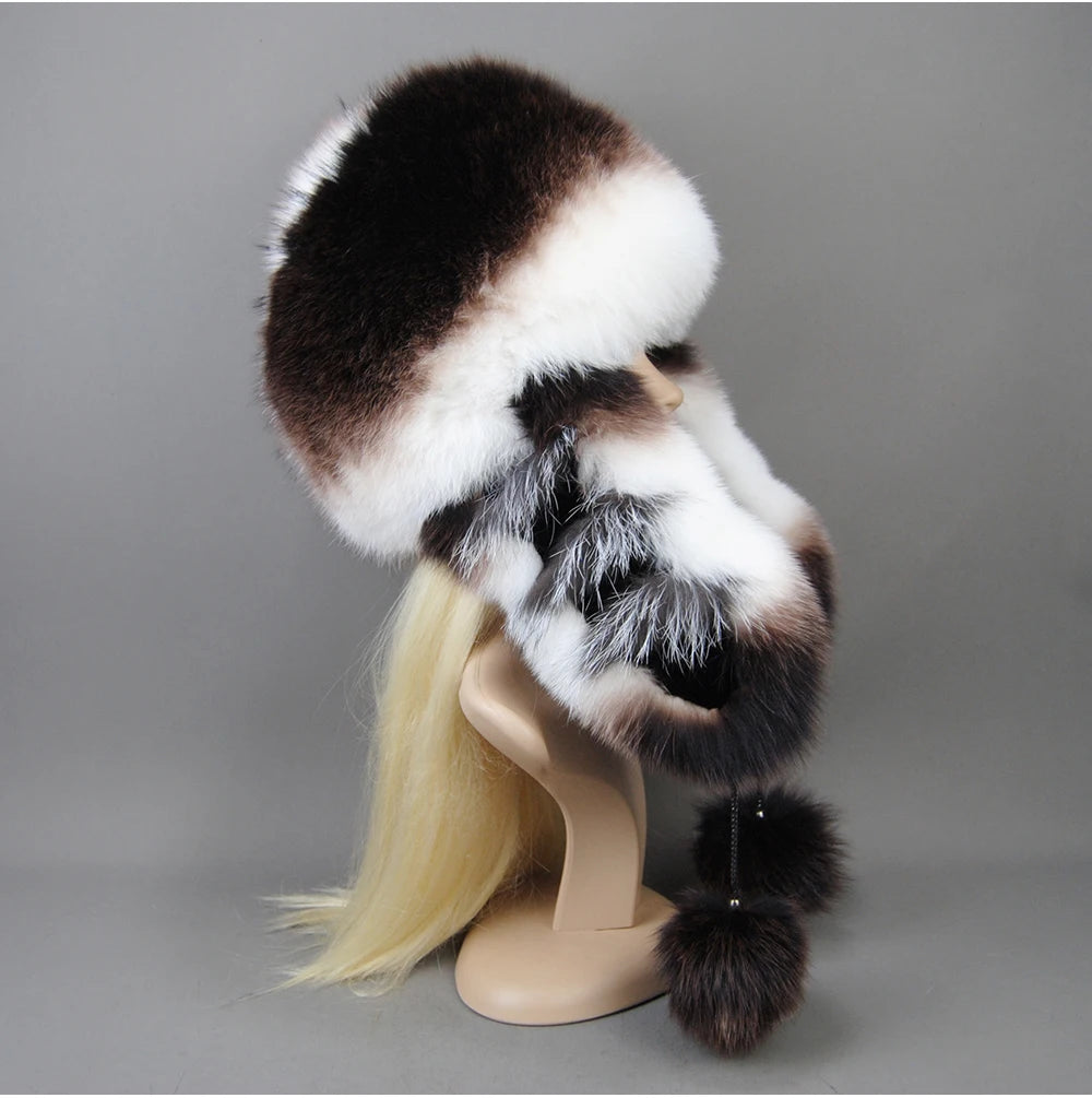 Warm Real Fur Bomber Hat