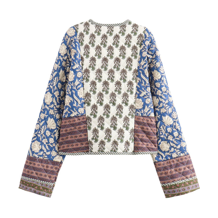 Stylish Floral Embroidered Quilted Jacket