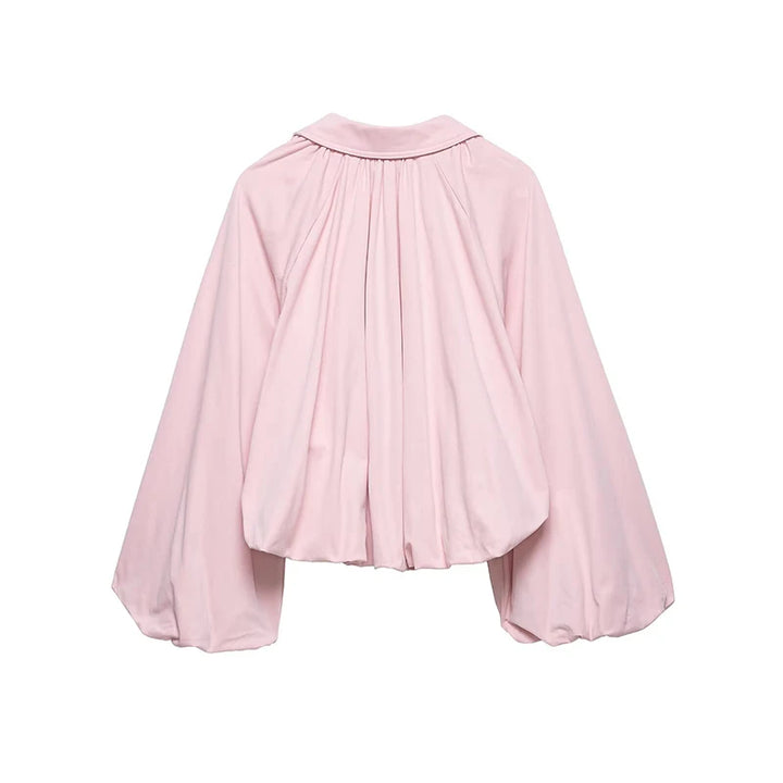 Elegant Puff Sleeves Crop Coat