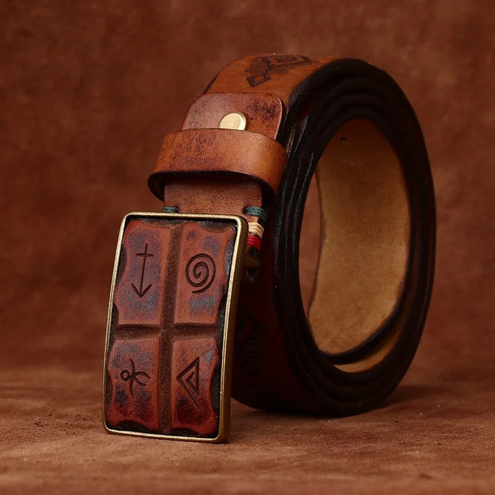 Stunning Engraved Leather Belt