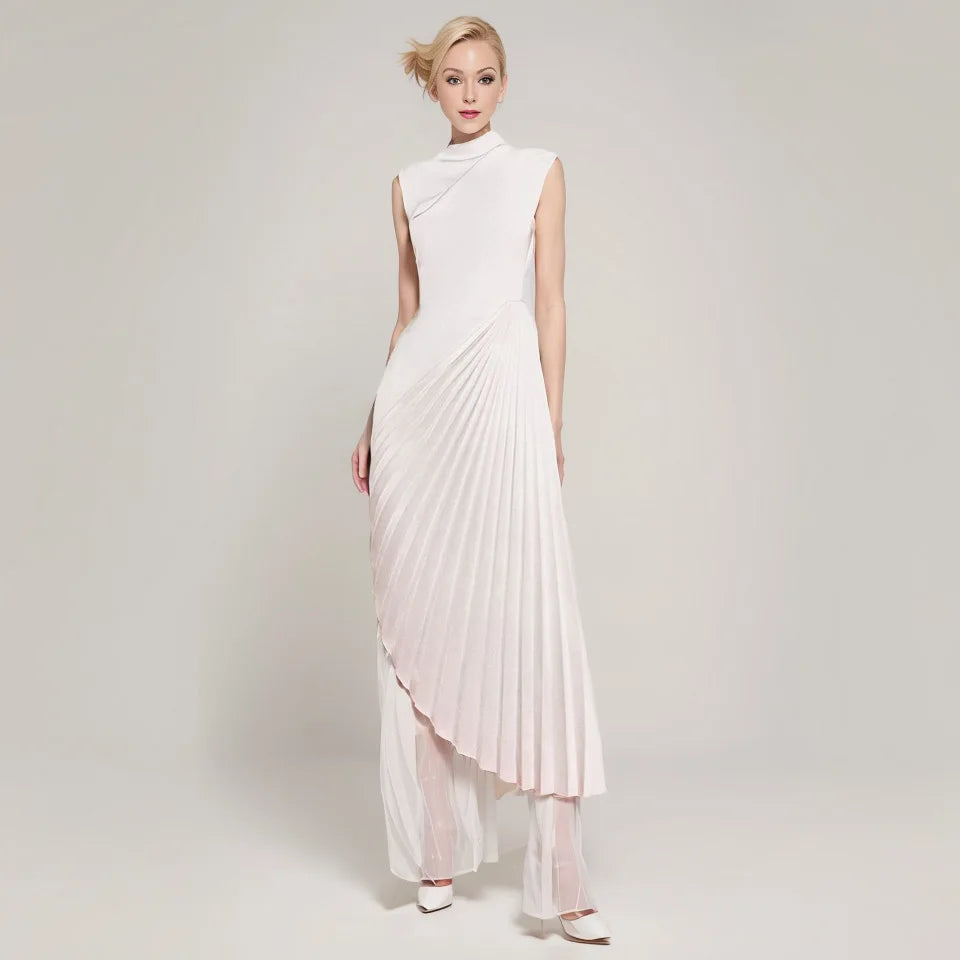 Red Banquet Fold Women's Evening Party Dresses