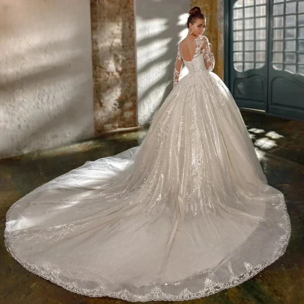 Resplendent Sparkling Lace Wedding Dress