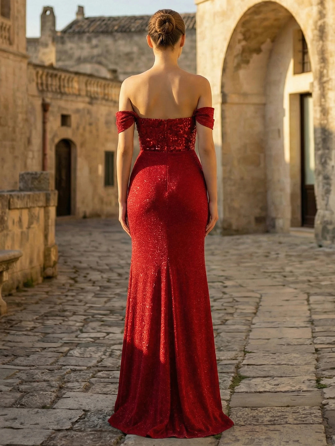 Sweet Beaded Sequins Evening Party Gown