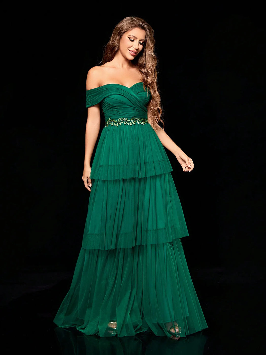 Glamorous Multi-Layer Evening Party Gown