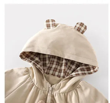 Charming Printed Baby Girls Hooded Romper