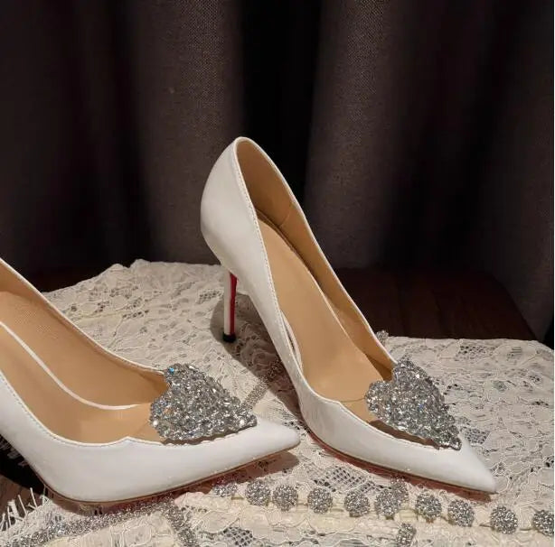 Diamond Buckle High Heels