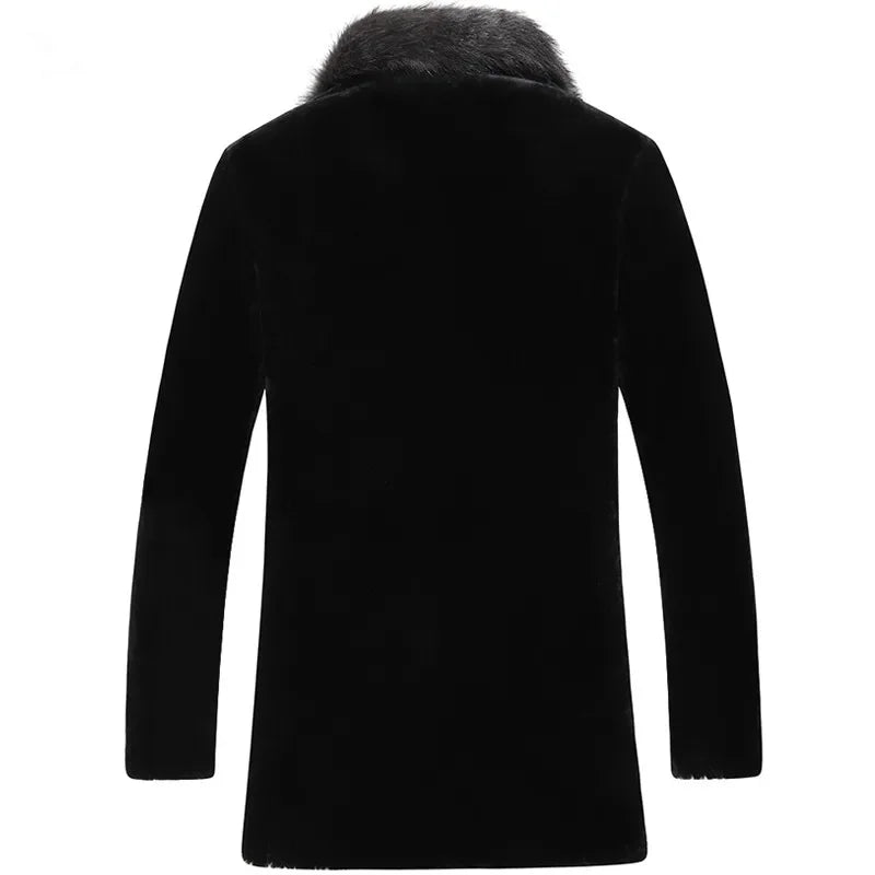 Alluring Shearling Fur Wool Coat