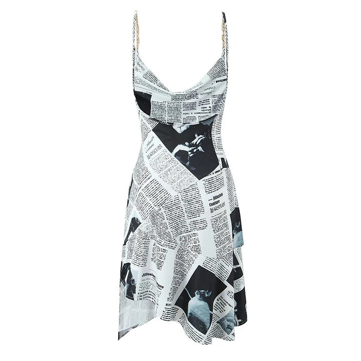 Classic Irregular Hem Sling Dress