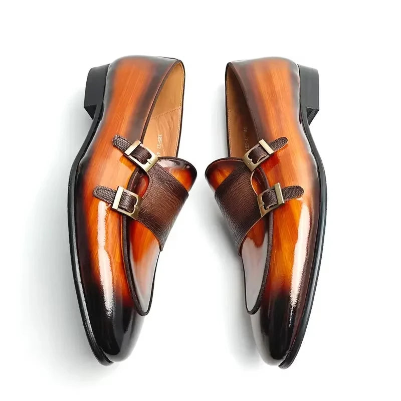 Stylish Double Monk Buckle Loafers