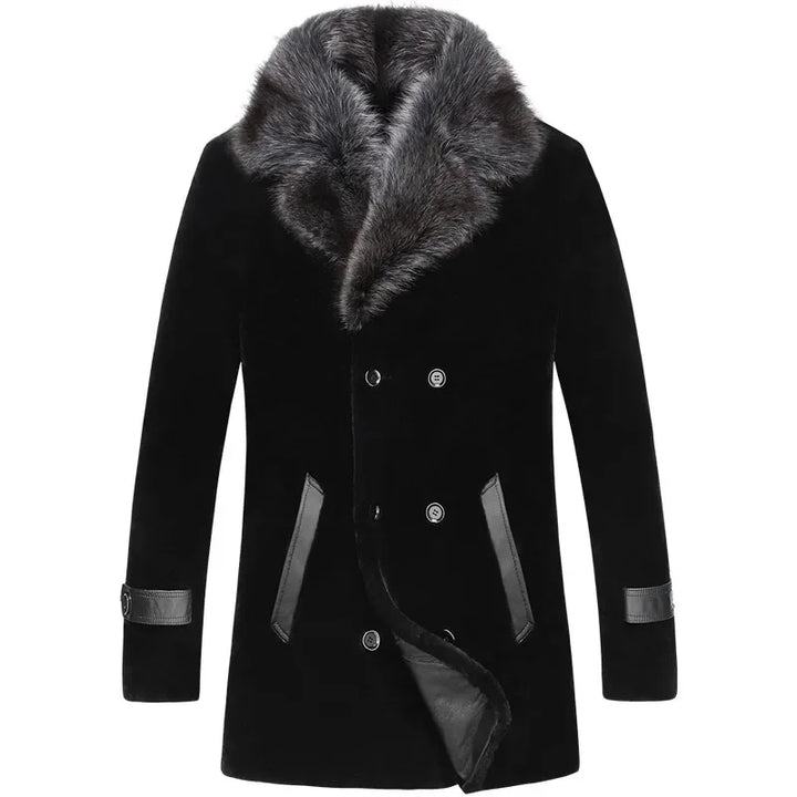 Alluring Shearling Fur Wool Coat