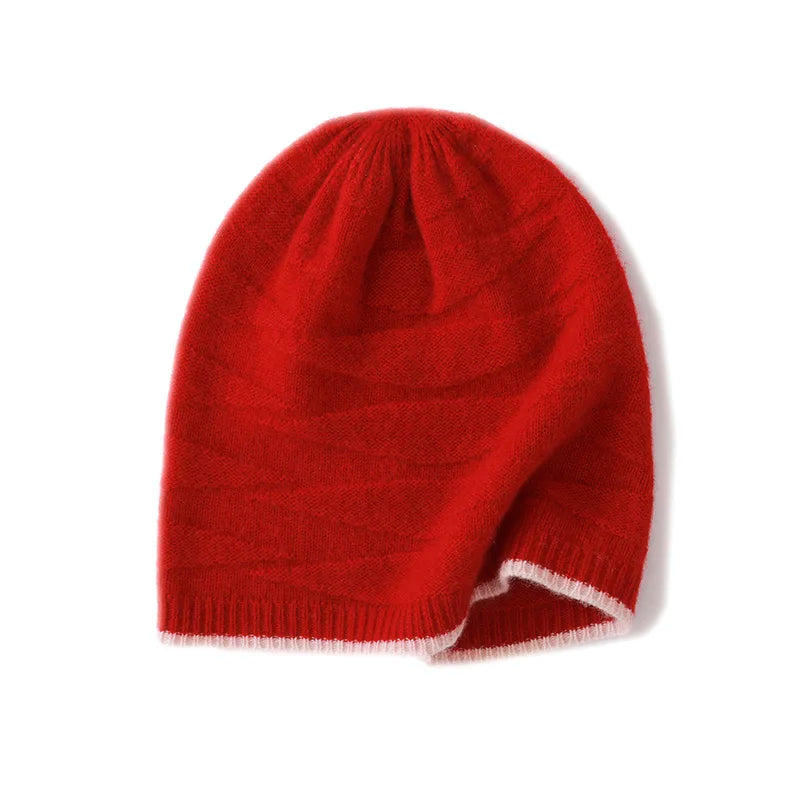 Thick Knitted Cashmere Beanie Cap