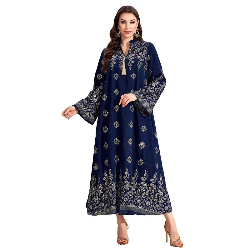 Opulent Embroidered Ankle-Length Gown