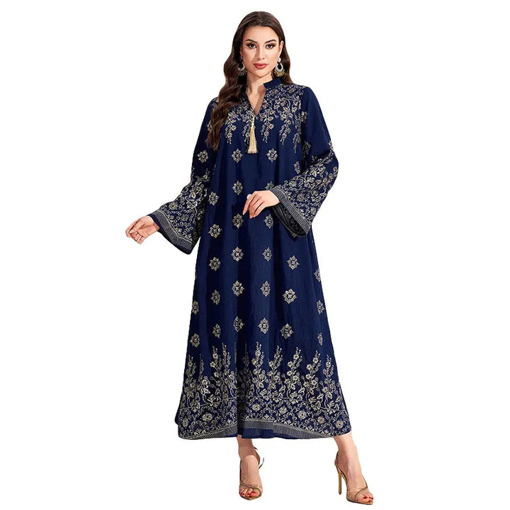 Opulent Embroidered Ankle-Length Gown