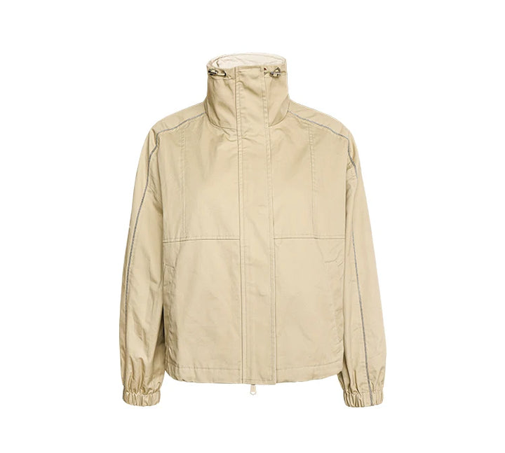 Single-Breasted Cotton Crop Jacket