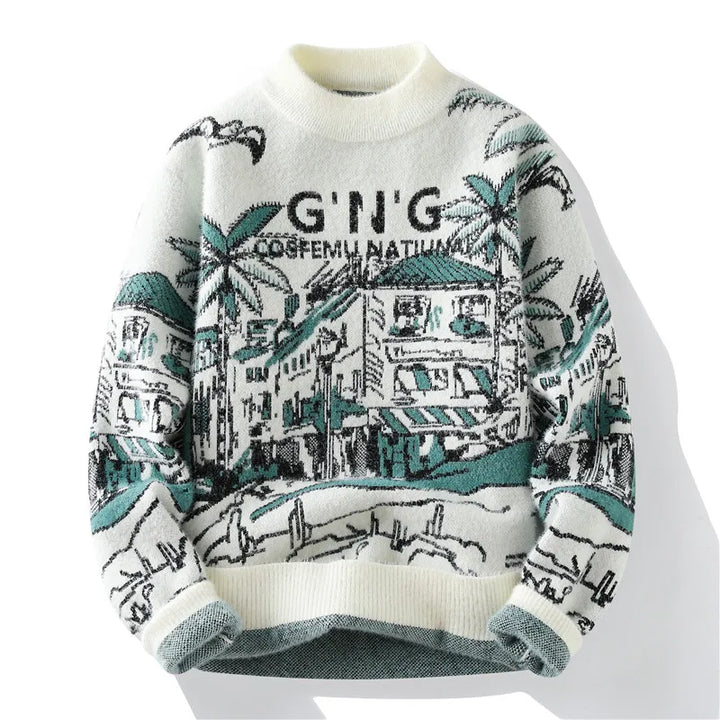 Smooth Wool Printed Thick Jumper