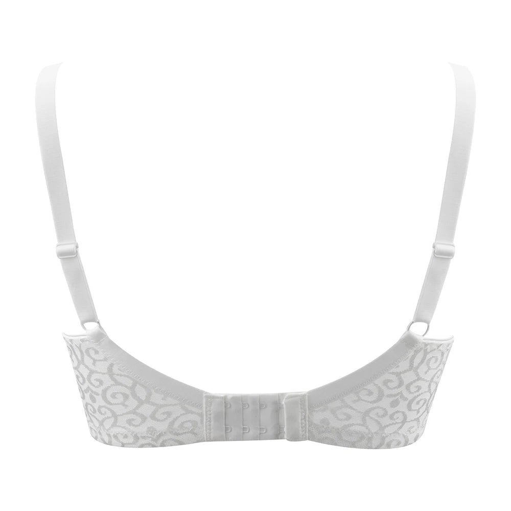 Stylish Plus Size Floral Lace Plunge Bra
