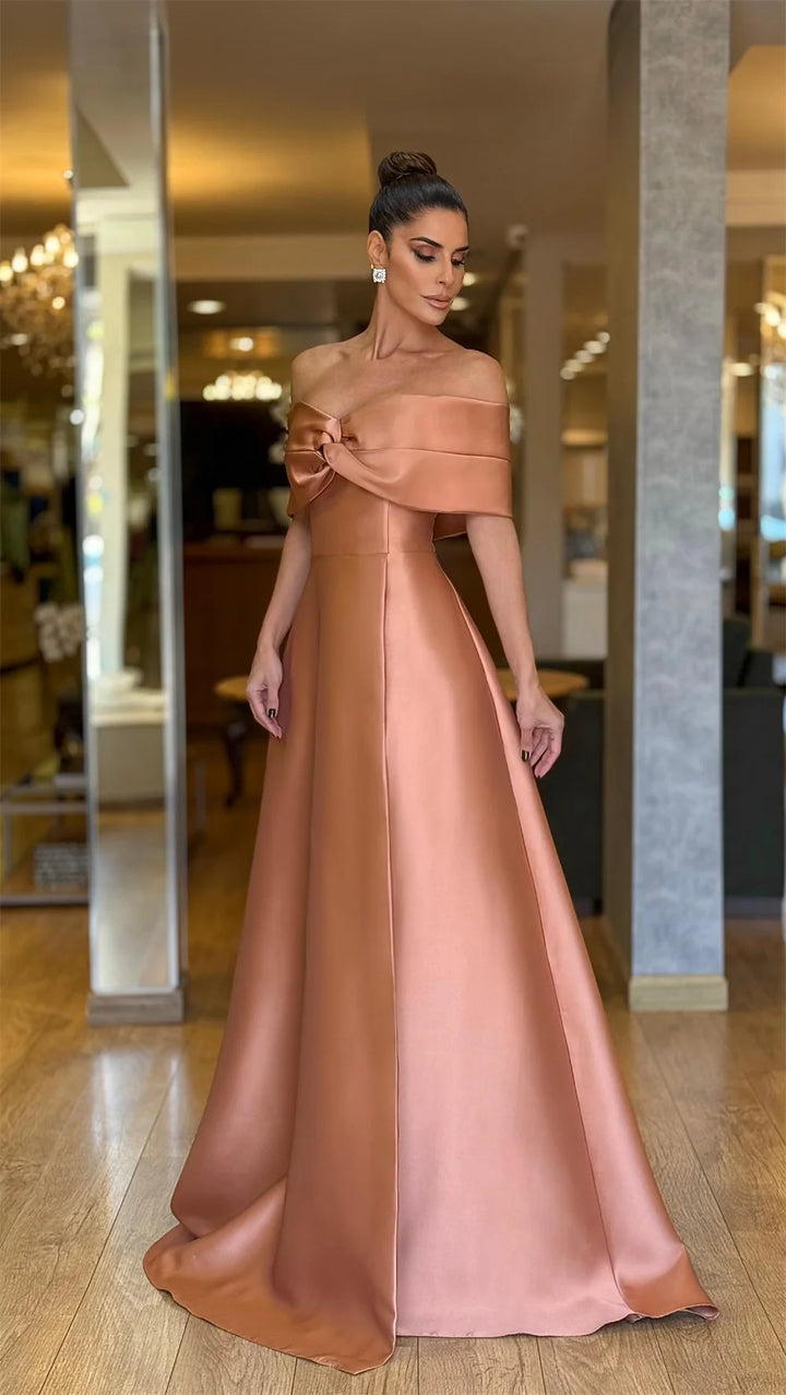 Sleek A-Line Satin Evening Dress
