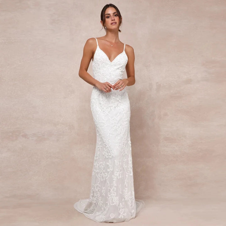 Gorgeous Appliqued Weeding Dress