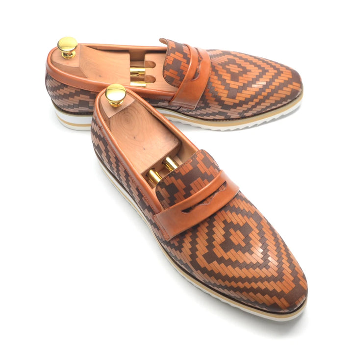 Fashion Woven Penny Loafers Shoes