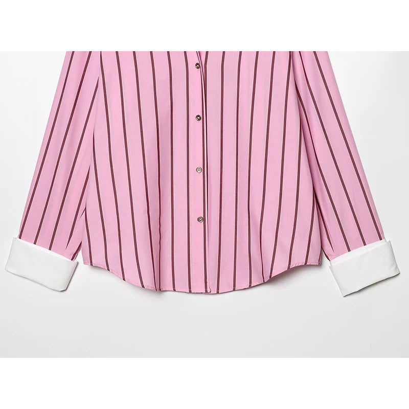 Stunning Contrast Striped Oversized Blouse