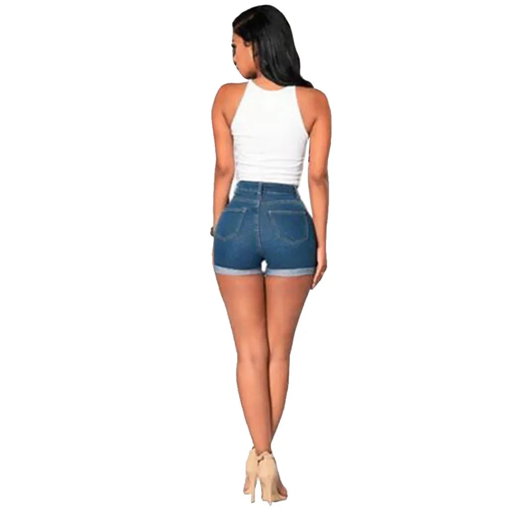 Attractive Hip-Lift Fit Denim Shorts
