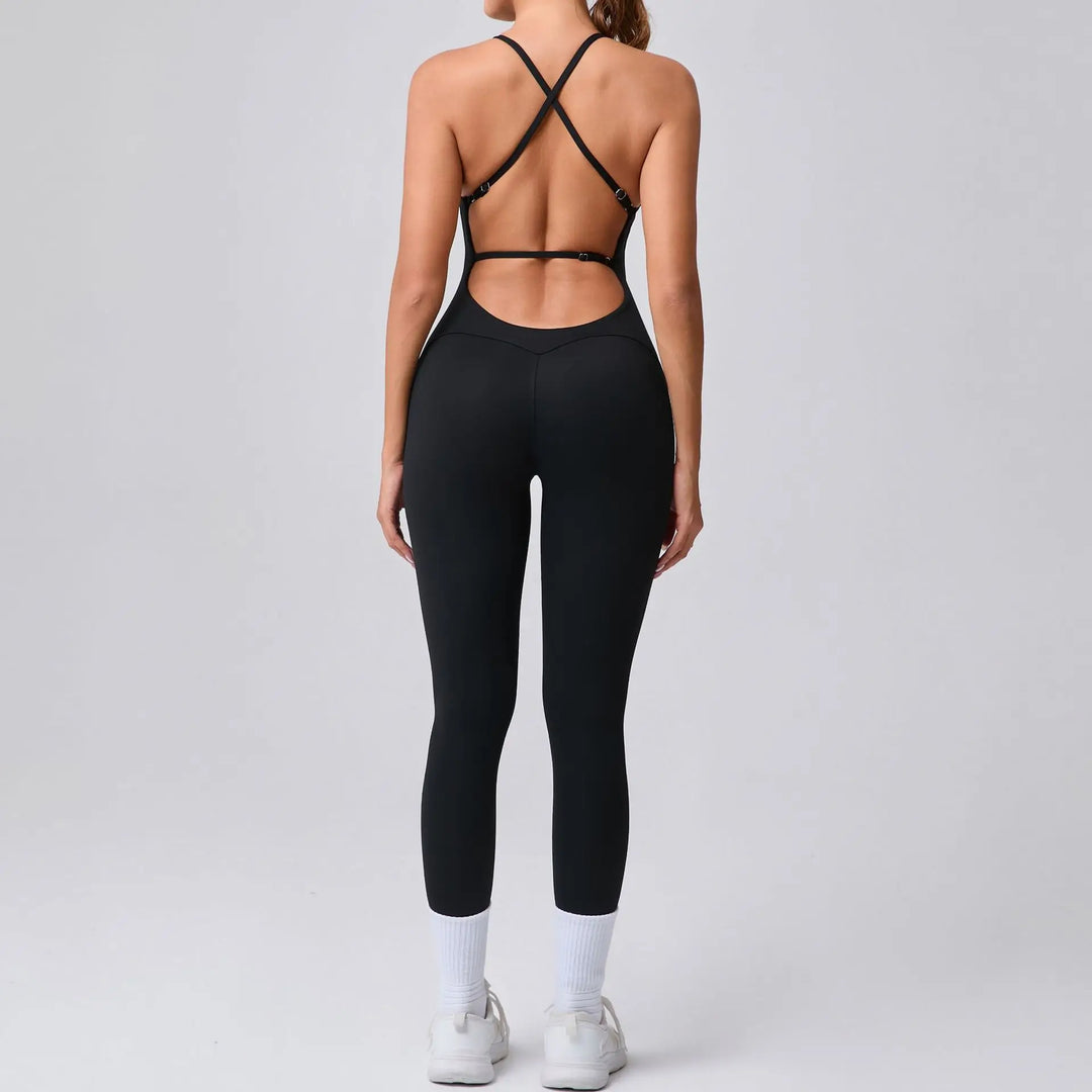 Stretchy Cross-Strap Training Romper