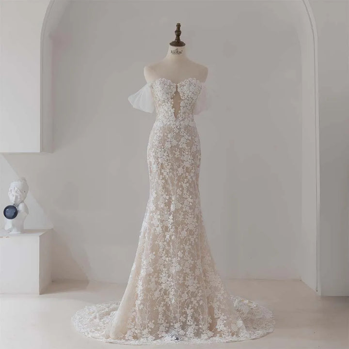 Regal Scoop Lace-Up Bridal Gown