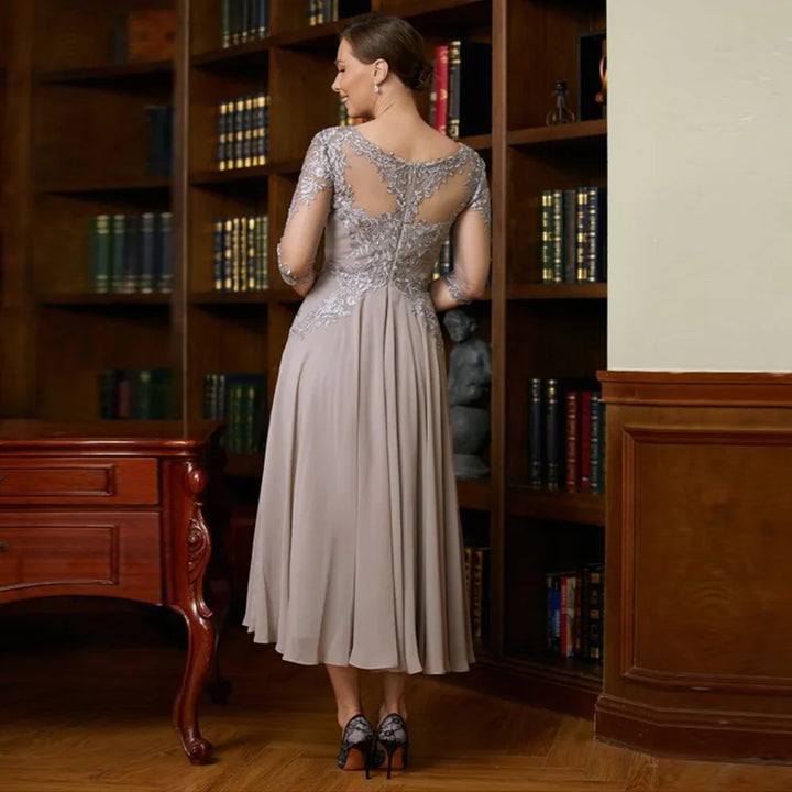 Experience The Elegance Tea Length Evening Dress