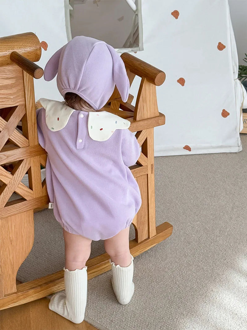 Classic Dots Embroidery Baby Girl's Jumpsuit