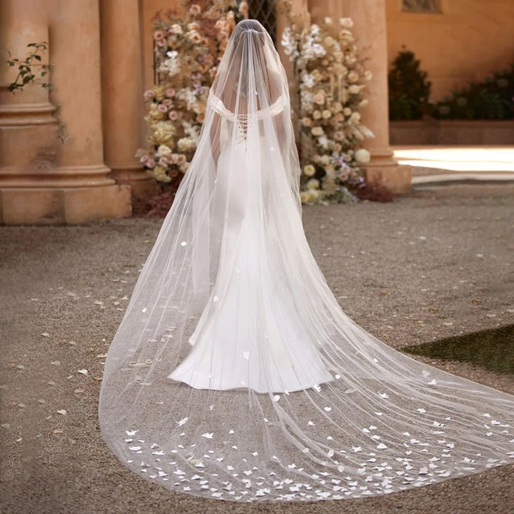 Regal 3D Floral Appliqued Wedding Dress