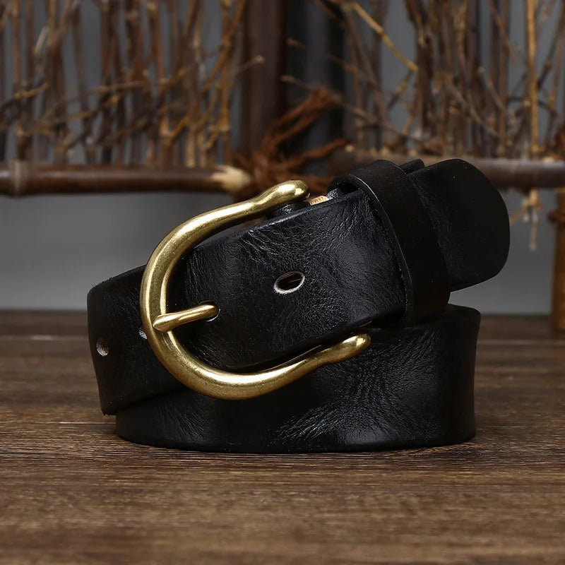 Stylish Horseshoe Buckle Leather Belt