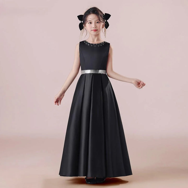 Charming Beaded Girl's Floor-length Dress
