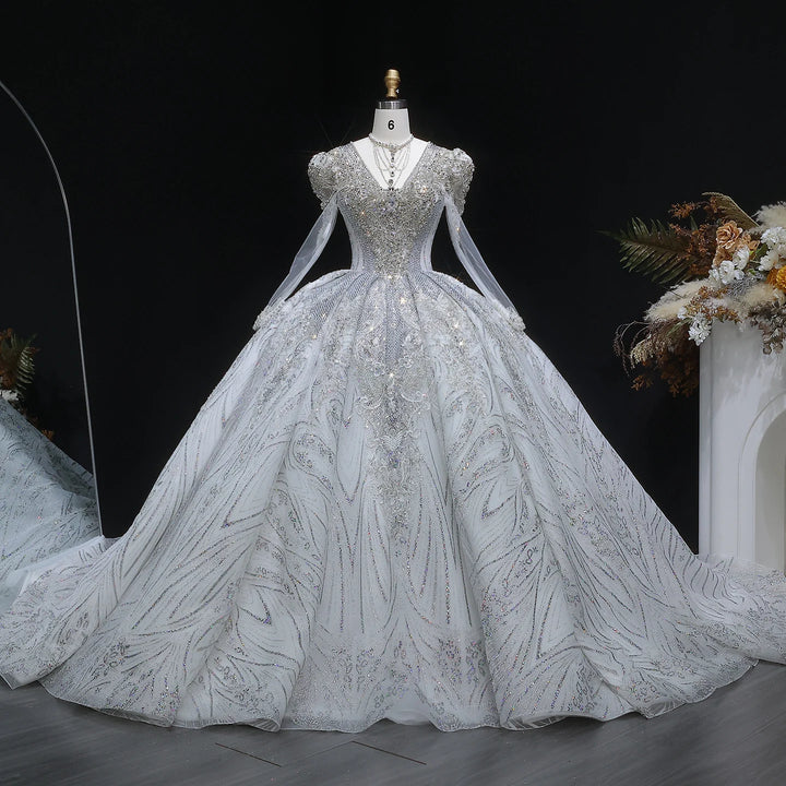 Stunning Crystal Tulle Arabic Bridal Couture