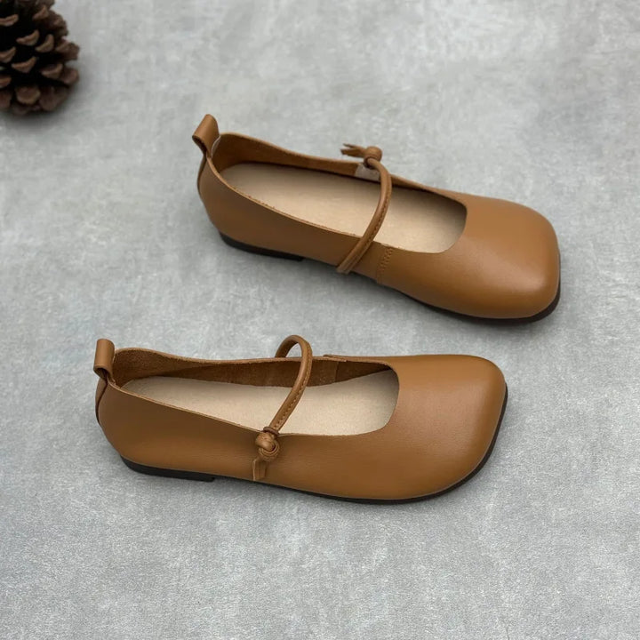 Classic Square Toe Soft Leather Flats
