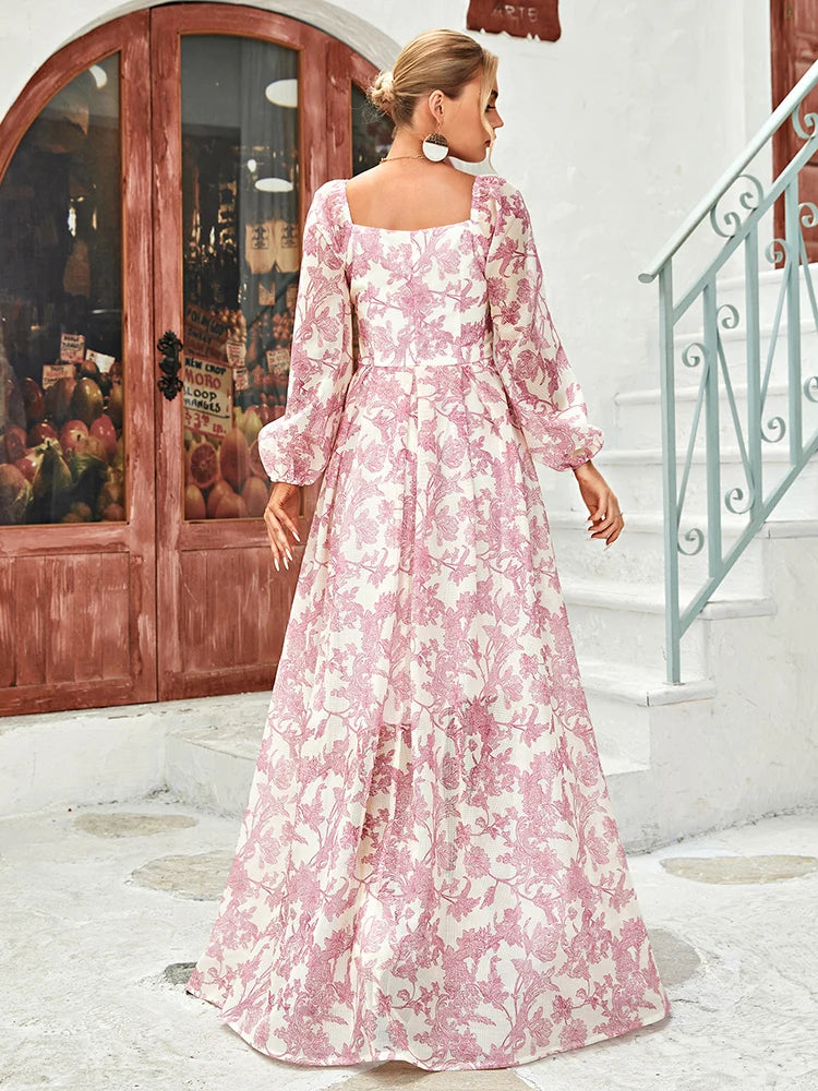 Delicate Lantern Sleeves Boho Dress