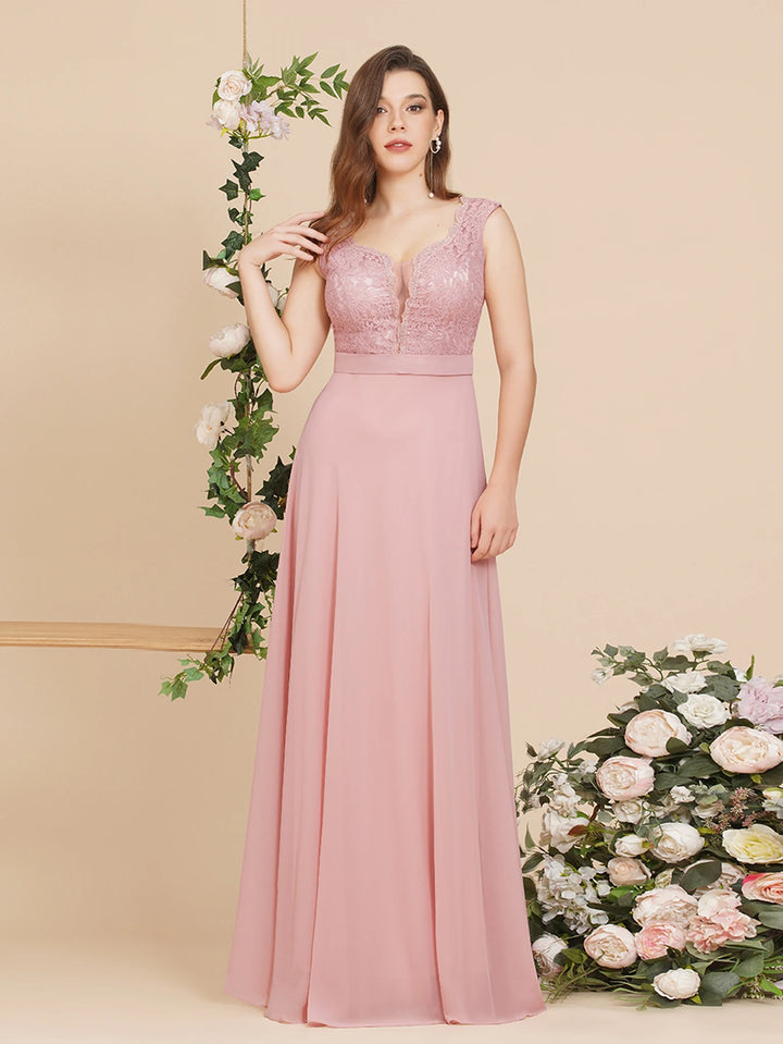 Beauteous Floral Lace Evening Gown