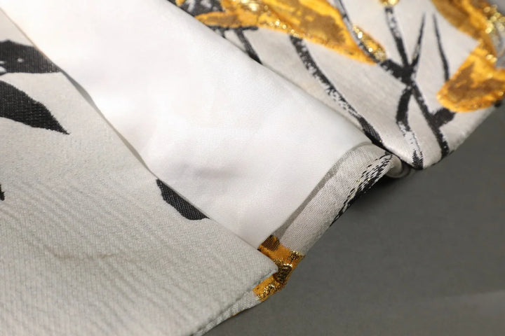 Stunning Floral Jacquard Fit Up Trench Coat