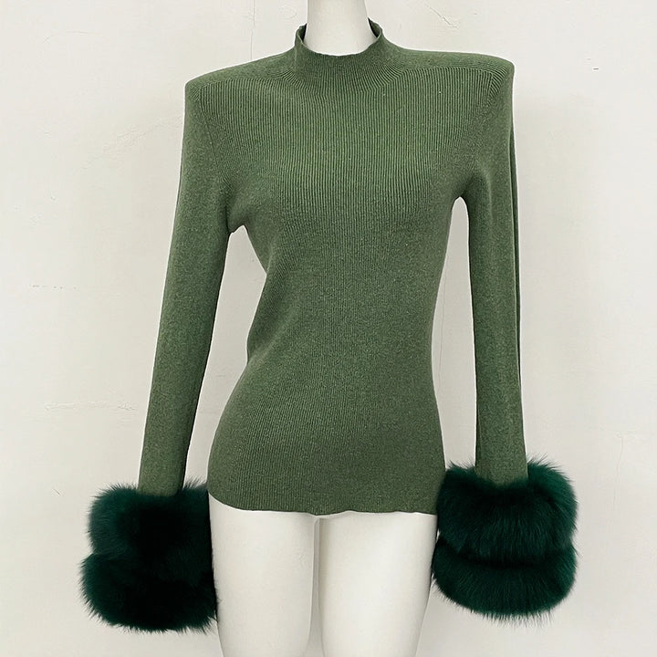 Refined Half Turtleneck Knit Warm Top