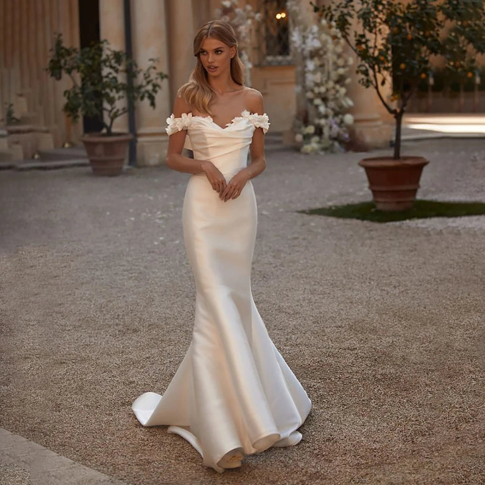 Regal 3D Floral Appliqued Wedding Dress