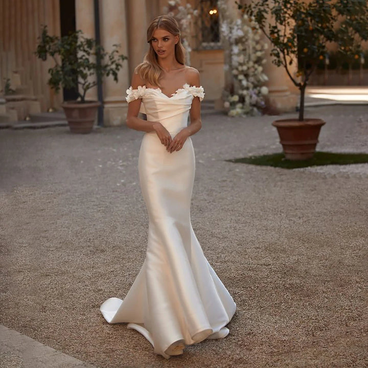 Regal 3D Floral Appliqued Wedding Dress