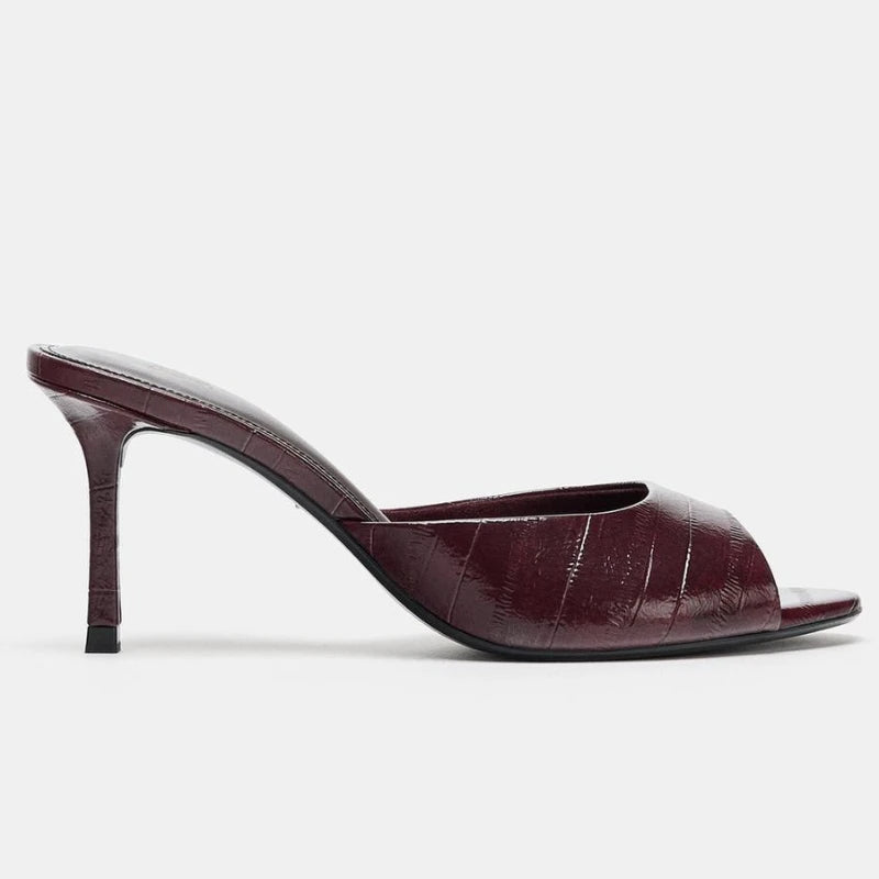Stunning Peep Toe High Heel Mules