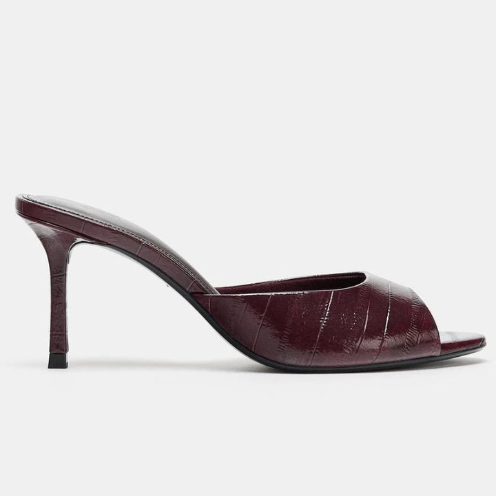 Stunning Peep Toe High Heel Mules