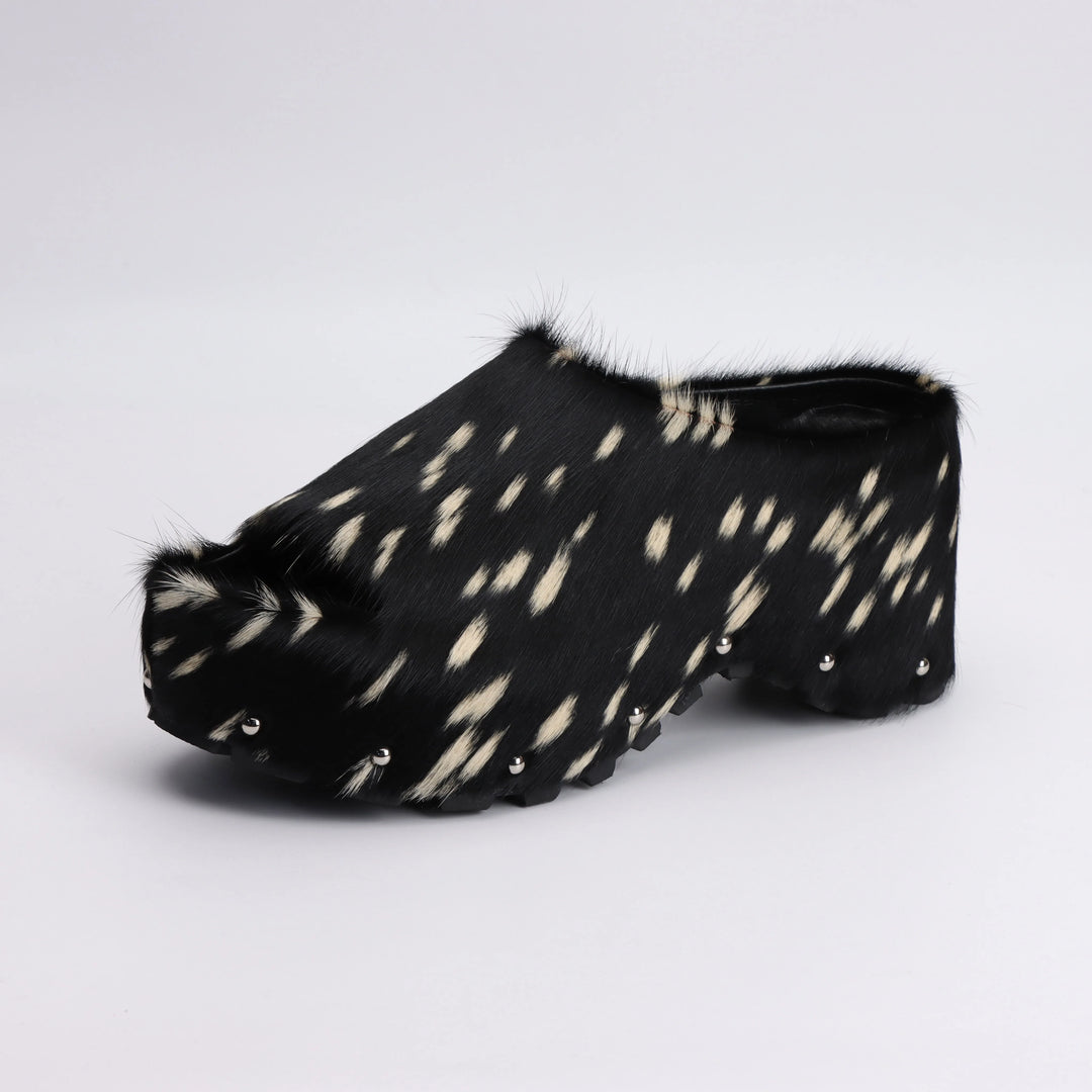 Soft Calf Hair Slip-On Mules