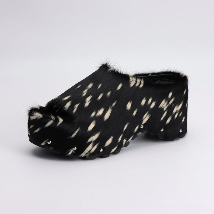 Soft Calf Hair Slip-On Mules