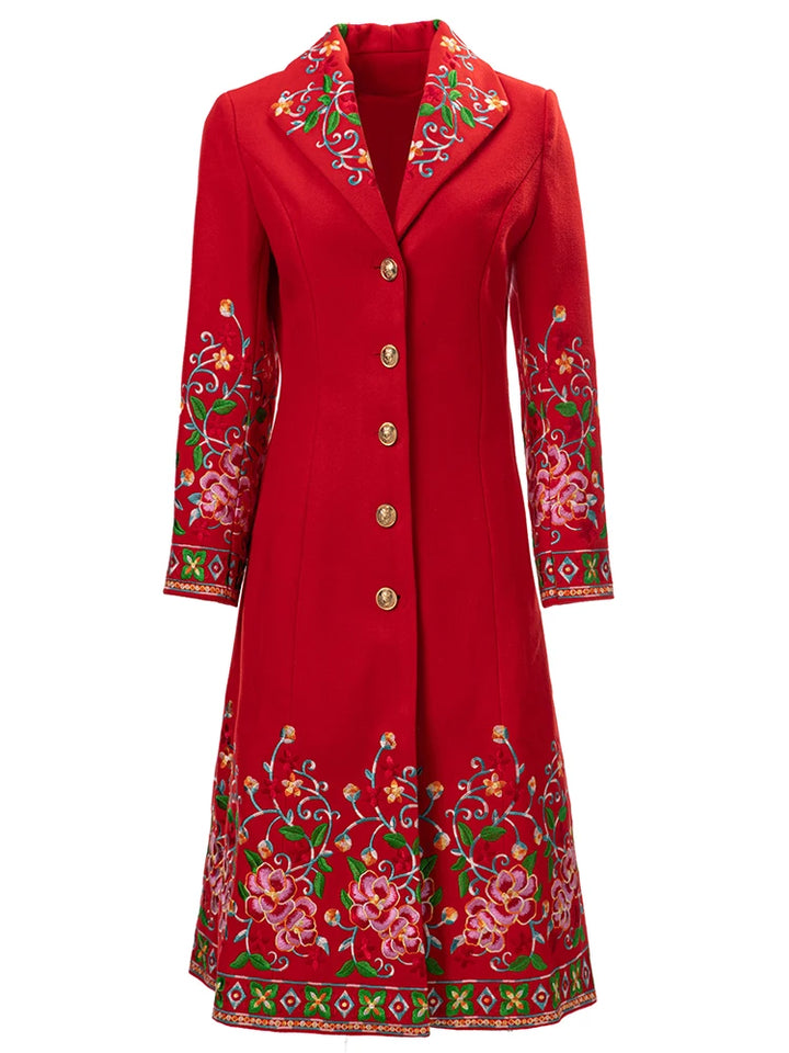 Single-breasted Extravagant Embroidery Coat