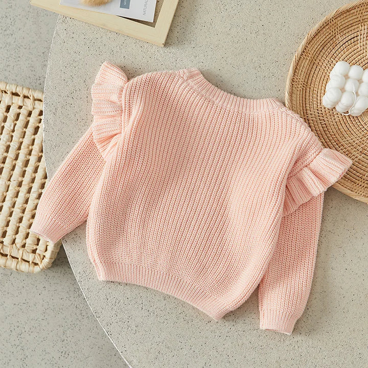 Classic Ruffled Pullover Girl's Sweater