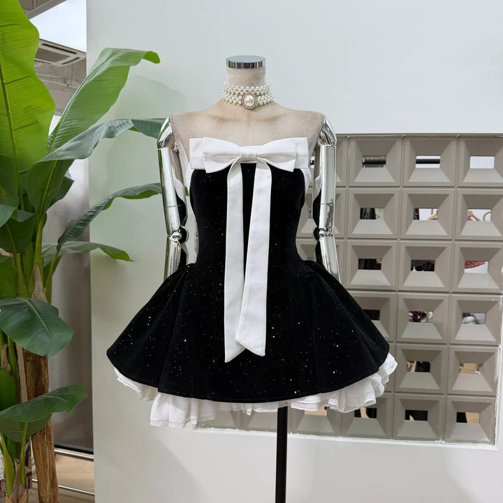 Stunning Polka Dot A-Line Mini Dress