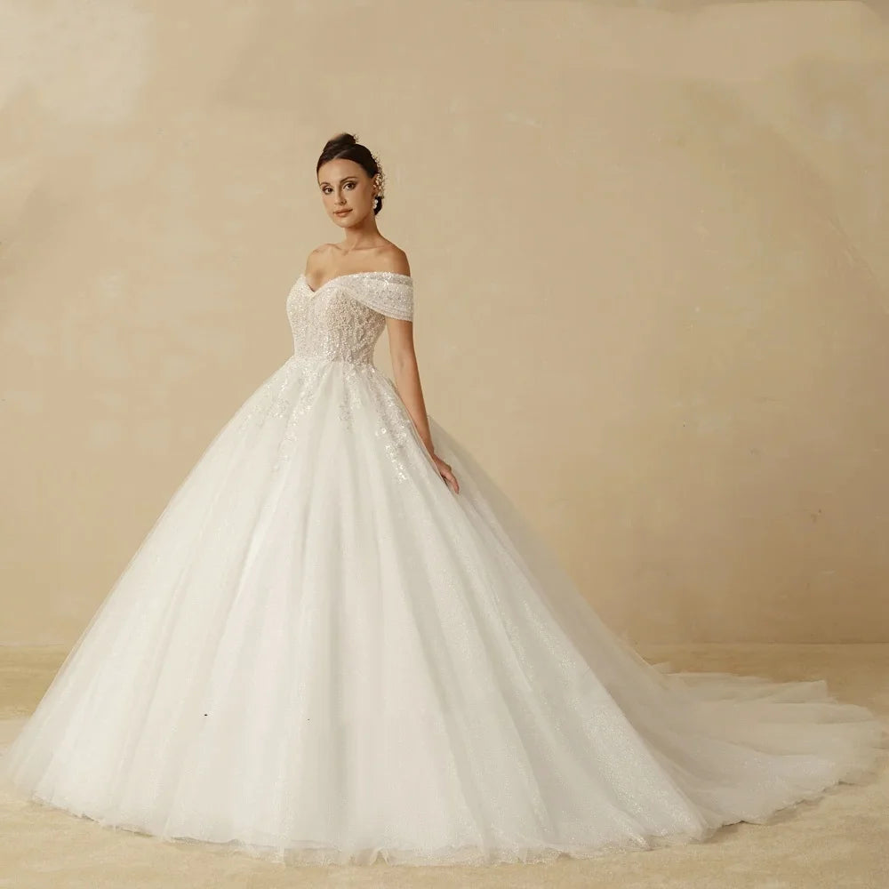 Glamorous Shiny Glitter Wedding Dress